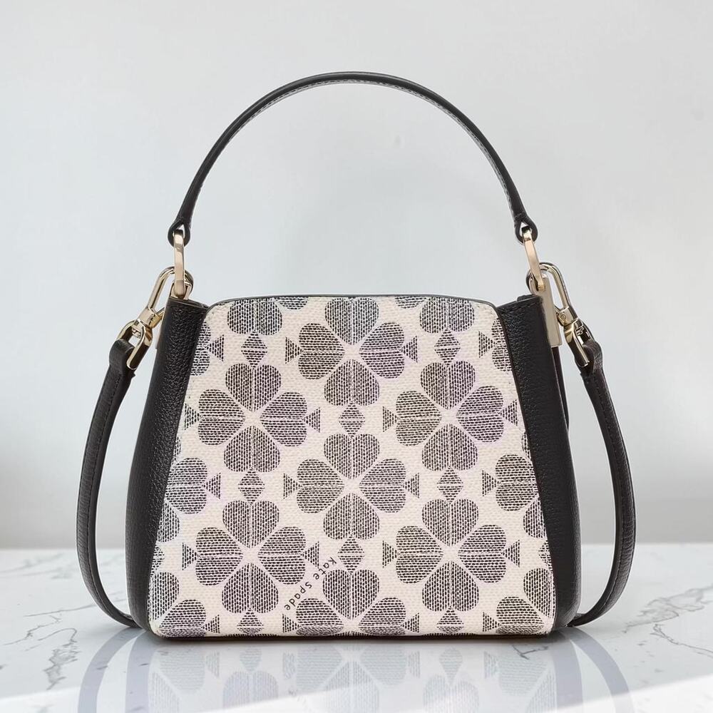 Kate Spade Spade Flower PVC Mini Top Handle Crossbody Black Multi KK996 NWT - Picture 3 of 5